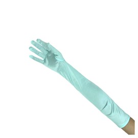 Tapp C. Classic Adult Size 22" Long Opera Length Satin Gloves - Mint