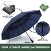 TERRATREK Windproof Umbrella: Strong Fibreglass, Compact Auto Open/Close, Premium Teflon