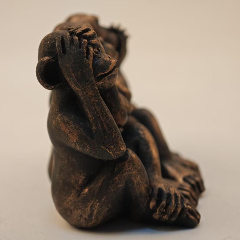 ENNAS Three Wise Monkeys Statue, See No Evil Hear No