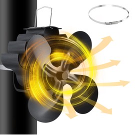 Fireplace Fan Powerless Fan 4 Blades Wood Stove Fan Heat Powered Stove Fan Fireplace Fan