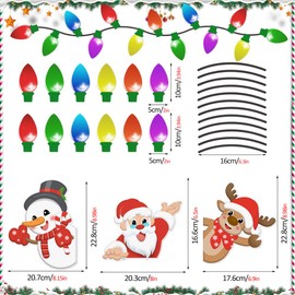 Christmas Reflective Car Magnets Set 27Pcs Santa Claus Snowman Elk with Bulb Light and Wire Car Decoration Refrigerator Garage Door Decorations Magnetic Xmas Decor (RFM046)
