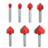Saipor 7pcs 1/4-Inch Shank 90 Degree V Groove Router Bit