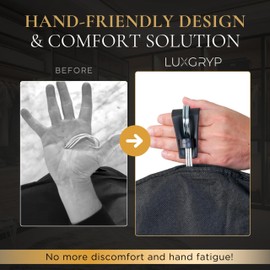 LuxGryp - Hanger Organizer and Comfort Solution (Clear) Ergonomic Clothes Hanger Grip and Travel Companion. Accommodate up to 3-4 Universal Hangers.