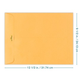 EnDoc 9 1/2 x 12 1/2 Clasp Envelopes - 10 Pack - Brown Kraft Catalog Envelopes Gummed Seal Closure – 28lb Heavyweight Paper 9.5x12.5 inch Envelopes for Home, Office, Business, Legal or School.