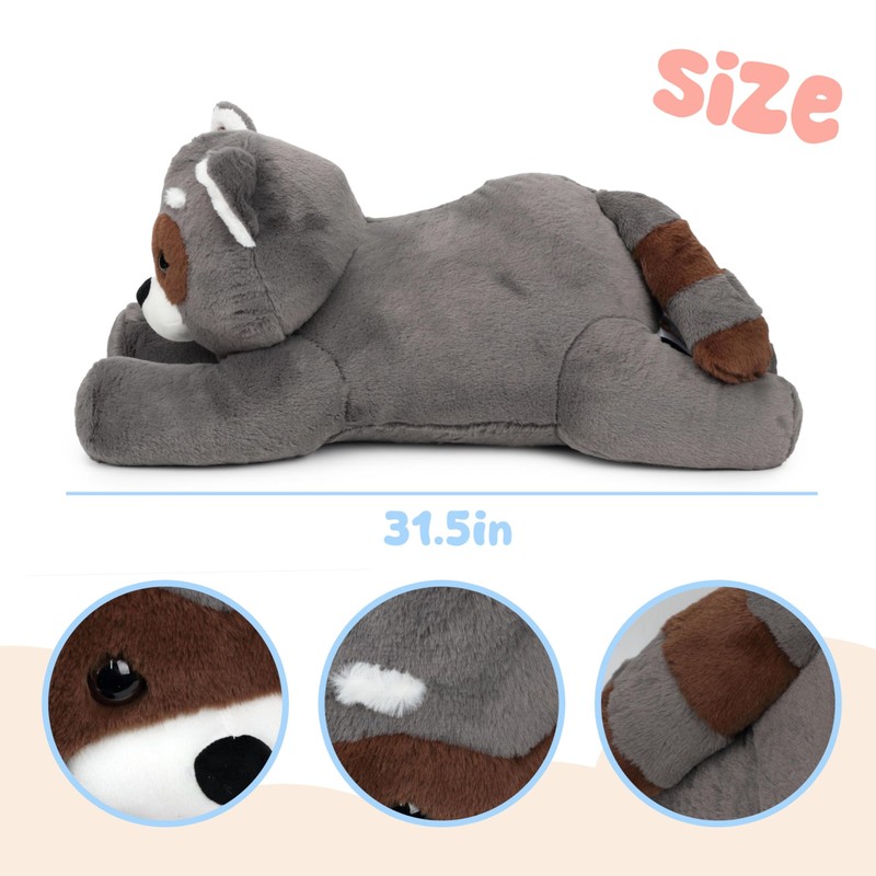 Cudhug 31.5" Large Raccoon Stuffed Animal, Giant Soft Plush Fluffy