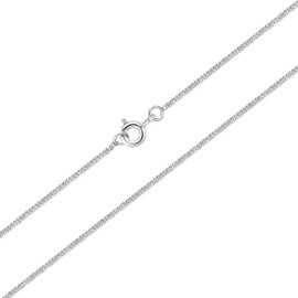 DTPsilver® 925 Sterling Silver Thin Curb Chain/Necklace - Spring Ring Clasp - Width: 1.2 mm - Length: 18" Inches