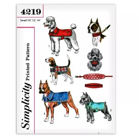 Simplicity Dog Coat Jacket Collar Sewing Pattern Simplicity 4219 Small 10” 12” 14” Clothes