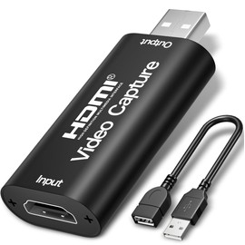 zijako 4K HDMI Video Capture Card USB 2.0 1080P for Streaming, Live Broadcast, Video Conferencing, Teaching and Gaming, with Extension Cord