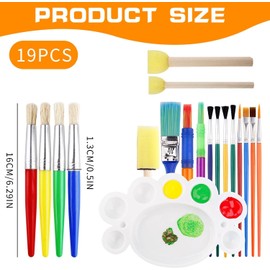 26-Piece Colorful Kids Paint Brush Set with Palette for Creative Arts and Crafts