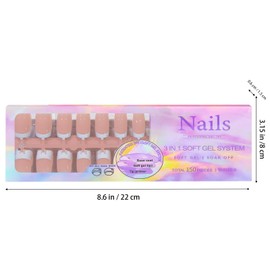 White French Tip Press on Nails - 150 pcs Short Square Press on Nails Soft Gel Nail Tips 15 Sizes Nude Extra Short Square Fake Nails Square Nails Press on Acrylic Nails for Women Manicure