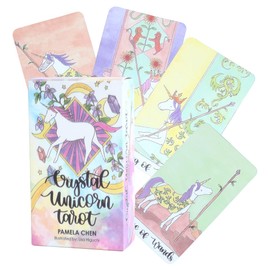 EIH1 1 Piece Crystal Unicorn Tarot Cards Learn to Lay, Tarot Cards, Tarot Cards English, Tarot Cards for Beginners, No Manual Required, multicoloured