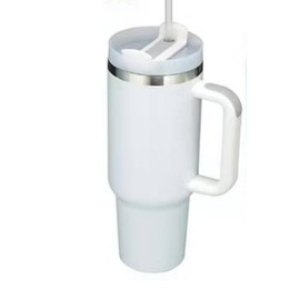 Generic Stainless Steel Vacuum Insulated Tumbler 40oz with Lid and Straw for Water, Iced Tea or Coffee. Keeps drinks hot for up to 6 hours and cold for about 12 hours (White, Extra Large), Zh-051