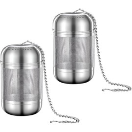 Tea Strainer, Stainless Steel Tea Accessories Strainer with Extended Chain Hook Extra Fine Mesh Tea Infuser for Tea Coffee (4 * 4 * 8cm, 2 Pcs)