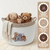 Domensi Woodland Animal Toy Basket 15"x11" Large Animal Storage Basket