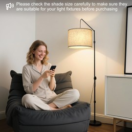 Beige Drum Lamp Shade, 13" Top x 13" Bottom x 10" High, Two Different Top Rings (Spider and UNO Fitter), Lamp Shade for Table Lamps Floor Lamps, Natural Linen Lampshade Replacement, Assembly Required