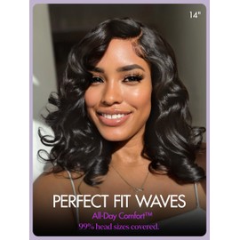 LUVME HAIR 100% Human Hair Wigs Loose Wave Glueless Lace Front 16 Inches, Pre Cut Plucked Hd Lace Short Wig Ready To Go Natural Color Straight Bleached Knots Side Part Black Wigs