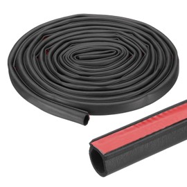 PATIKIL 25 ft D Shape Rubber Seal Strip, 3/4" Self-Adhesive EPDM Rubber Door Weather Stripping for Boat, RV, Auto, Truck, Marine, Garage Doors/Window, Black/Red
