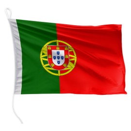 FLAGLY Premium Boat Flag Portugal 30 x 45 cm - 115 g/m² Fabric Weight - Printed, Robust with Knit & Loop, Boat Accessories Motor Boat (30 x 45 cm - Portugal)