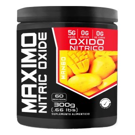 Óxido Nítrico Pre Entreno Maximo Protein 300g 60 Servs Mango