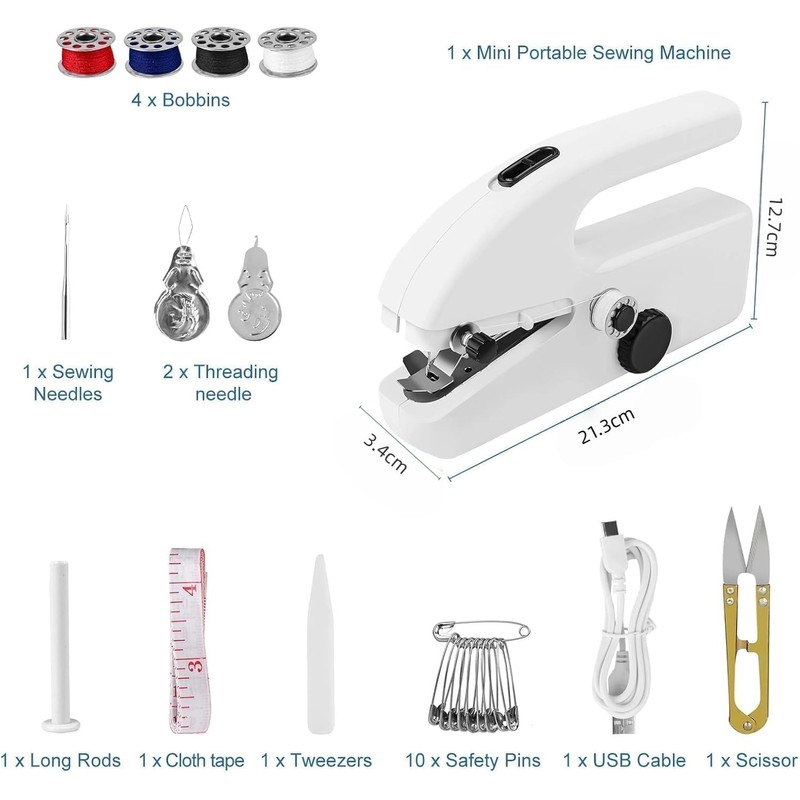 MEESOGA Mini Electric Hand Sewing Machine, Mini Sewing Machine, Portable