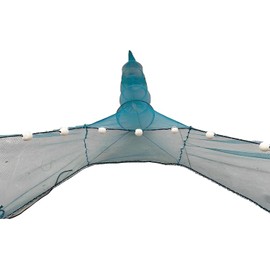 Red de pesca y trampa plegable de nailon 8x3m con cadena de hierro