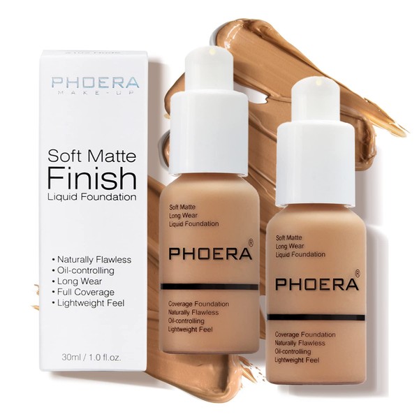 Phoera Foundation, Full Coverage Foundation, Concealer Liquid Foundation, Full Coverage