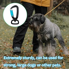 XCSJ 2 Pcs Karabinerhaken mit Drehgelenk aus Aluminium Karabiner mit 400kg Belastbarkeit Schwerlast, 360 Grad Wirbelkarabiner für Hundeleine, Bergsteigen,Outdoor, Schlüsselanhänger (2, Schwarz + Blau)