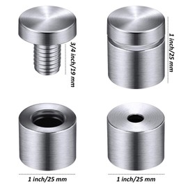 GSH 3/4 Inch x 1 Inch Sign Standoffs Mounting Hardware, Wall Standoff Holder Stainless Steel Glass Standoffs Screw for Sign Display, 16 Pack (3/4" x 1")