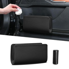 Lyxheth Car Trash Can, Car Garbage Can, Waterproof Litter Auto Trash Can for Travelling, Auto Interior Accessories Foldable Hanging Mini Cars Storage Bag Container Universal Fit Most Cars (Black)