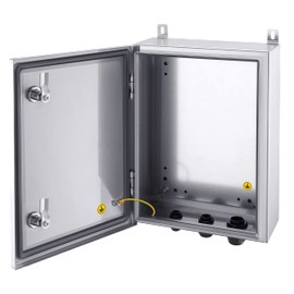 Ordentlich IP65 Weatherproof Stainless Steel Box Wall-Mounted Electronic Equipment Enclosure Box with Mounting Plate and Wall Bracket (16'' x 12'' x 6'')…