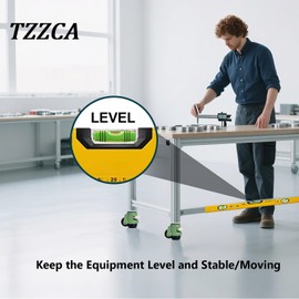 Leveling Casters Wheel with Ratchet Handle Height Adjustable Plate Casters Set of 4 Total Load Capacity 3300 Lbs Heavy Duty Industrial Retractable Casters for Machine, Workbench.