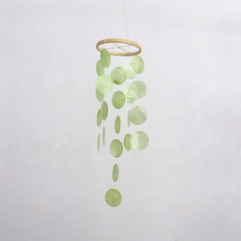 ZOYIEP Wind Chime Boho Decorative Shell Dream Catcher Garlands 43 cm Length White Wind Chime Pendant Retro Capiz Shells Wind Chimes (Green)