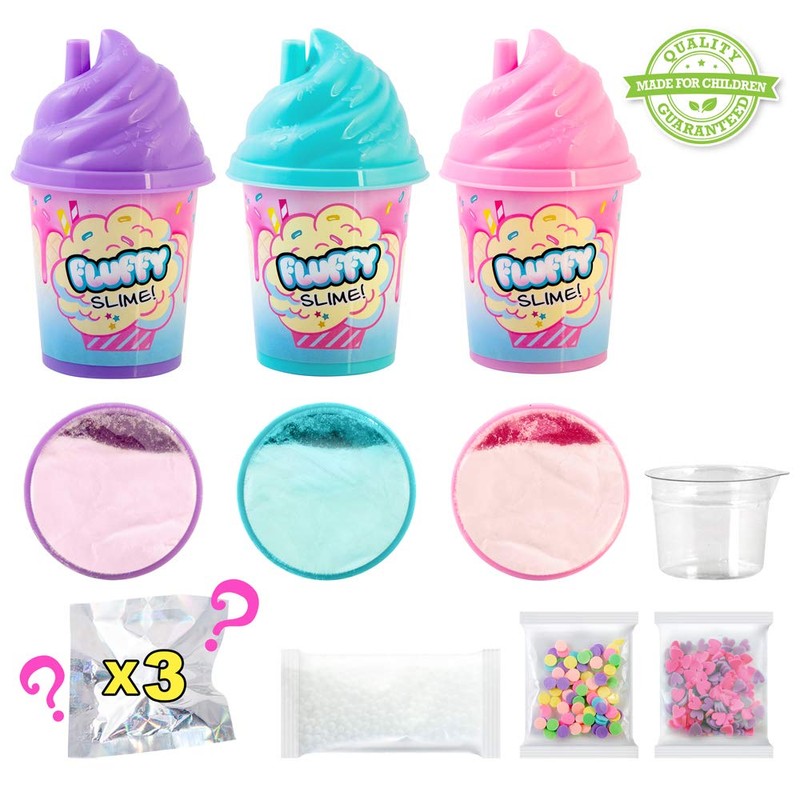 So Slime SSC 101 Fluffy Shakers 3 Pack, Pastels,Small