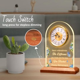 OkiyiD 50th Anniversary Wedding Gift, Anniversary Quartz Clock, Desk Table Clock, 50 Years of Marriage, Golden Wedding for Couple, Parents, Grandparents (Pattern 7), OK-UVSZ000