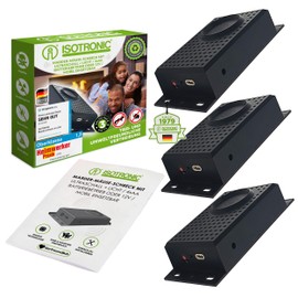 ISOTRONIC ISOTRONIC Marderschreck Blitz mit Licht LED- Mardersicher mit Blitzlichtfunktion | Ultraschall fr Haus, Garage, Auto, Dachboden | Gegen Marder, M?use, Ratten | 3er Set