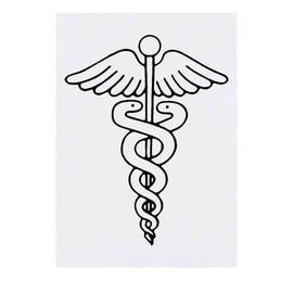 Azeeda 'Caduceus-Symbol' Temporäres Tattoo - Hautfreundlicher & Ungiftiger Abziehbild · Wasserfest (TO00027072)
