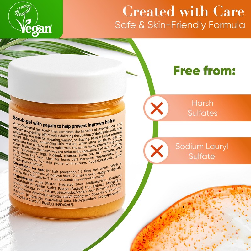 Pre & Post Wax Body Scrub for Sugaring & Polymer