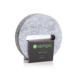 Sempli Cupa-Stay Grey Coasters for Glasses, Set of 4