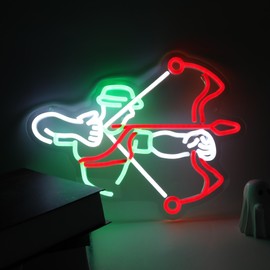 Archery Neon Sign for Sports Fan, Archery Player Led Light for Playing Archer Fan, Club, Game Room, Wall Decor, Game Sport, Archer Light Up Sign for Man Cave