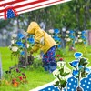 Woanger 4 Pcs Solar Flowers Cemetery Grave Decorations Outdoor LED