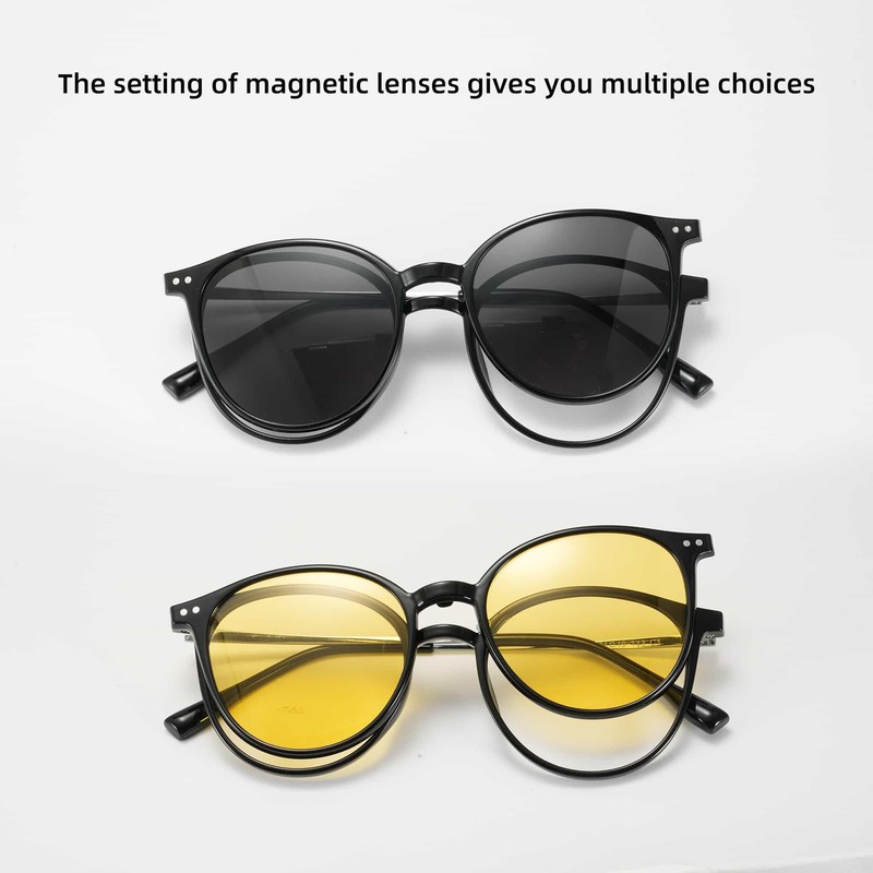 Cyxus P1574 Magnetic Glasses, Glasses and Sunglasses, 2-Way Glass, Clip-On,