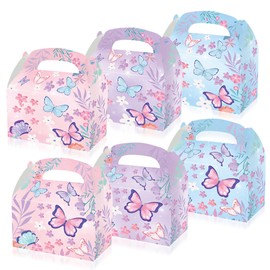 BACH AND BOUJEE 12PCS Butterfly Princess Candy Box Favor Treat Goodies Boxes for Princess Butterfly Party Decorations Baby Shower Wedding Birthday Supplies