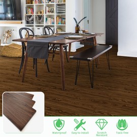 Soundproof SPC Flooring 5mm | Rigid Core Vinyl Plank | IXPE Pad | Zero VOC | Phthalate-Free for Nursery & Allergy Sufferers​ (21.5 Sq. Ft) (Lipian Hill Hickory)