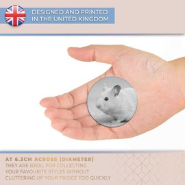 Destination Vinyl ltd Magnet for Refrigerator, Fridge BW - Cute Rodent Mouse Hamster for Office, Cabinet and Whiteboard, Magnetic Stickers, 39504