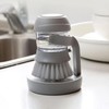 One-Touch Soap Dispensing Cleaning Brush for Dishes Gray 10ea