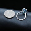 Pretty Oval Cut Big Blue Cubic Zirconia Wedding Promise Solitaire