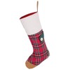 Dibor Large Festive Red Tartan Patchwork Pattern Family Christmas Stocking