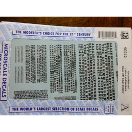 Microscale Decal #90242 Ornate Railroad Letters & Numbers Black w/Silver Shadow