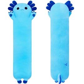 Sausudols Axolotl Plush Toys 43.3” Long Axolotl Plush Toys Stuffed Animals Axolotl Plush Toys Gifts for Family, Friends and Children Blue
