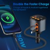 Retractable Car Charger,5 in 1 Fast Car Phone Charger 90W,Bluetooth
